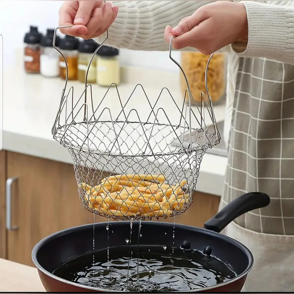 - Stainless Steel Fry Basket for Home Kitchen